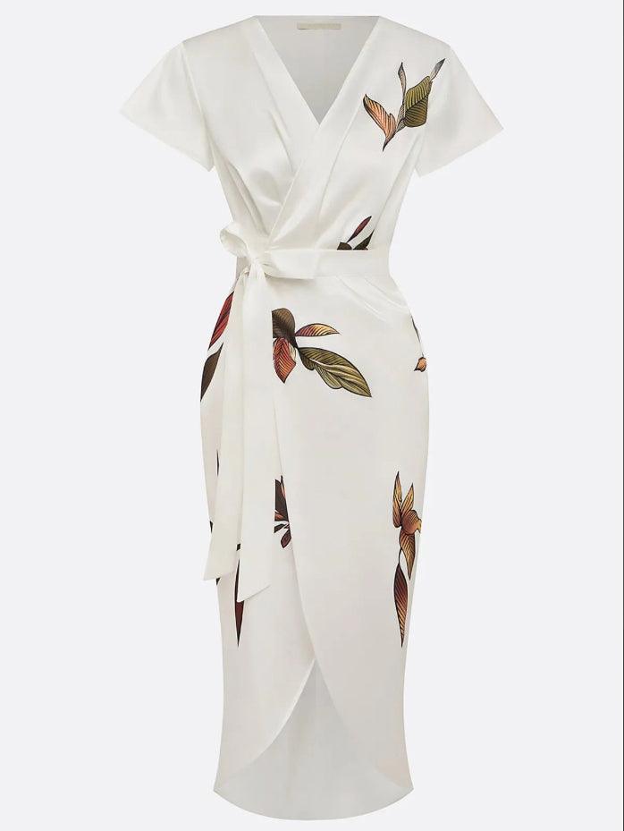 Amelia | Robe portefeuille florale élégante