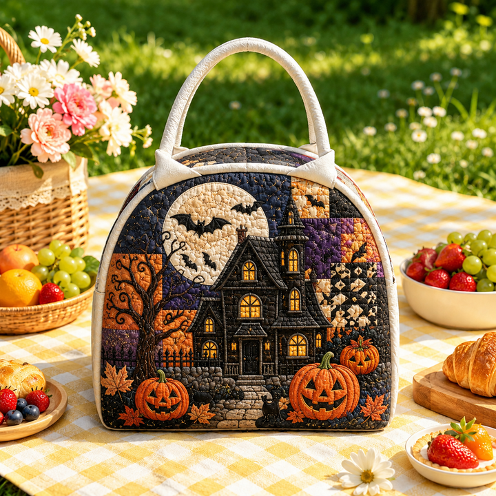 Sac à goûter matelassé – Maison hantée et pleine lune