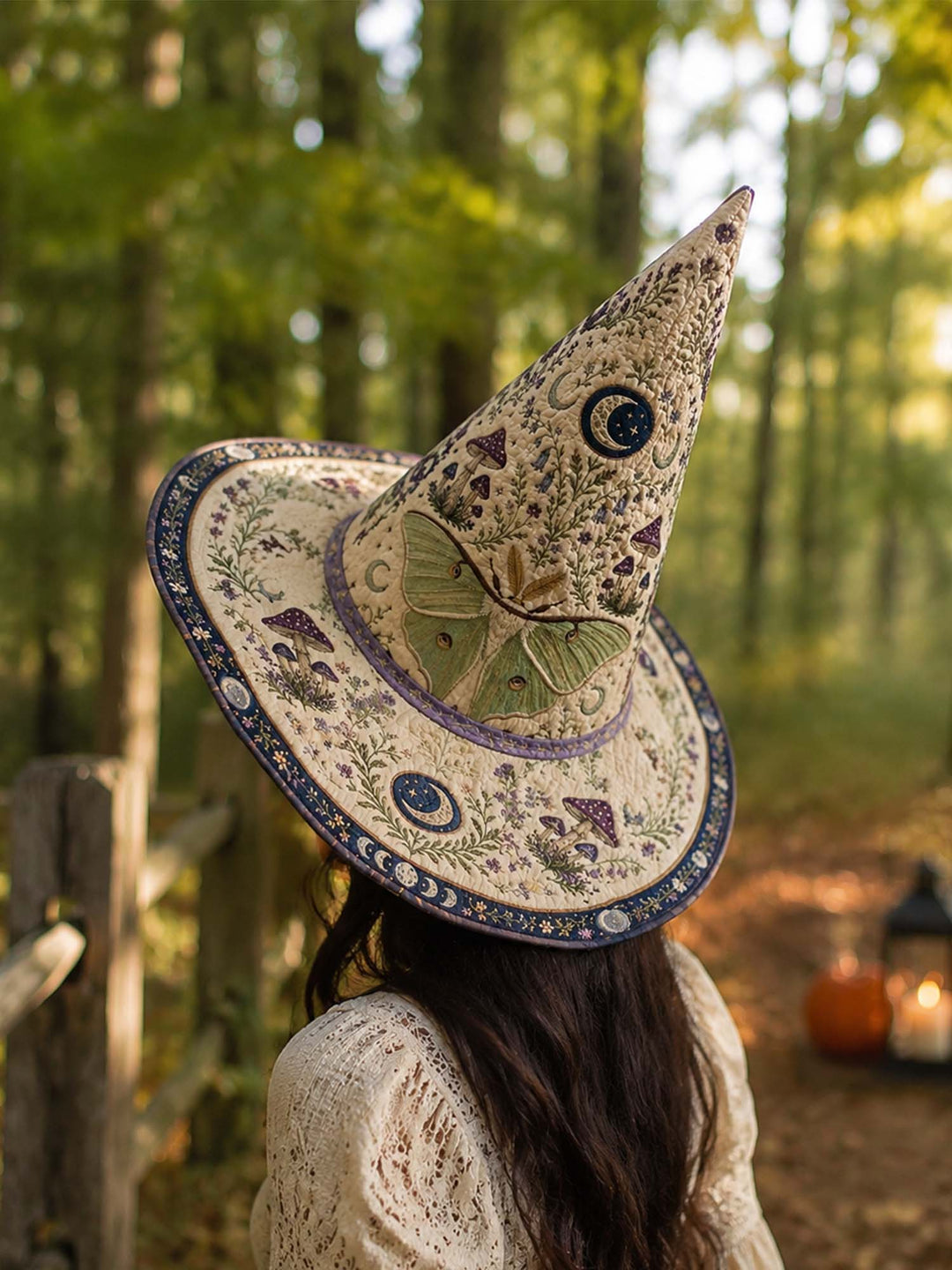 Chapeau de sorcière matelassé fait main – Monde fantastique botanique dans le style maison de campagne