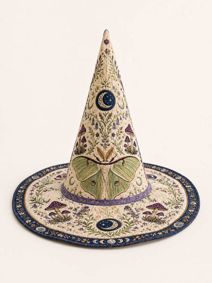 Chapeau de sorcière matelassé fait main – Monde fantastique botanique dans le style maison de campagne