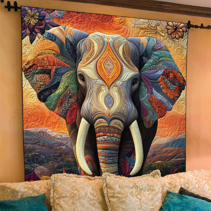 Couverture matelassée – Éléphant au clair de lune NCU0DK660
