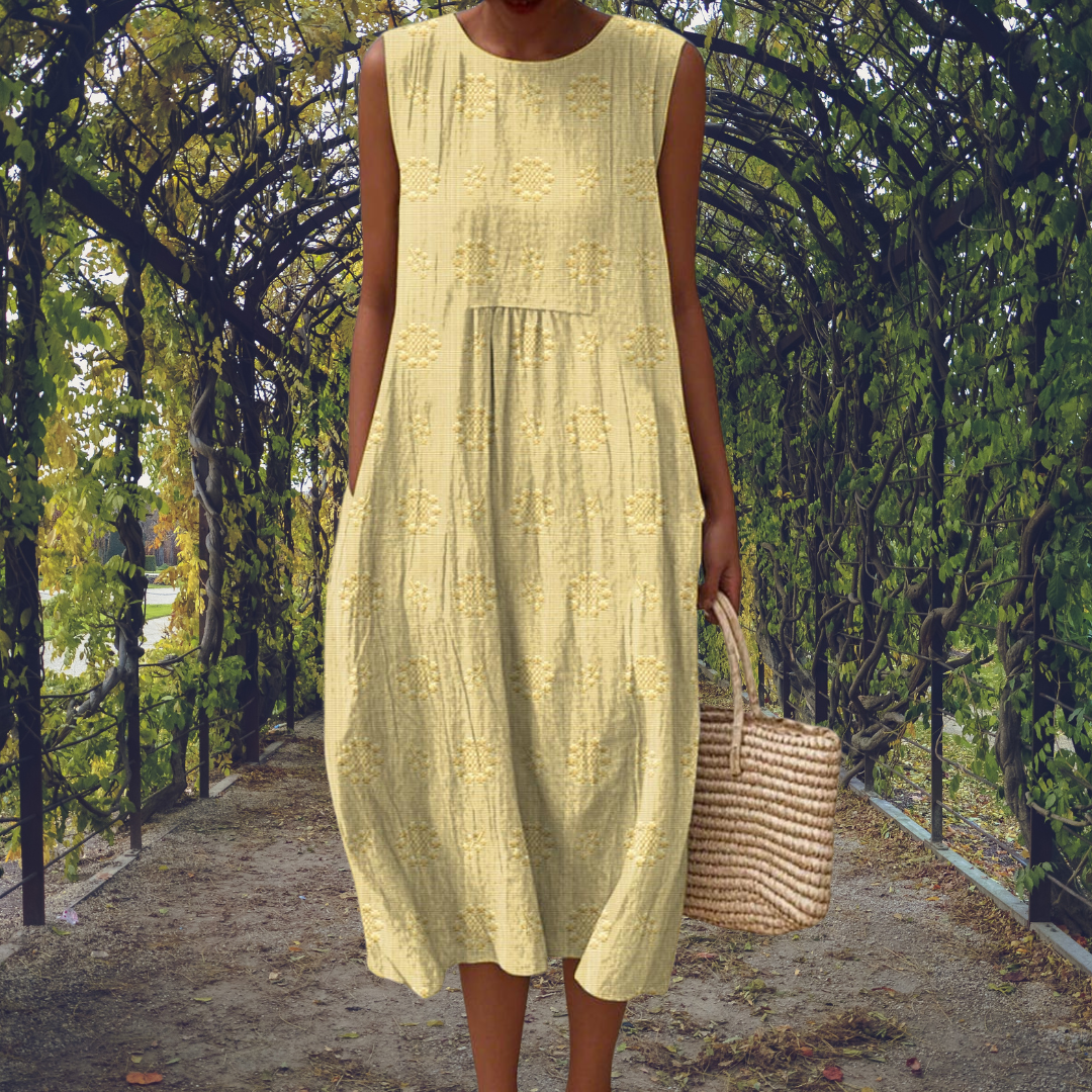 Aikaterini – Robe élégante sans manches avec poches