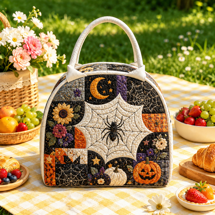Sac à goûter matelassé – Toile d'araignée et lune
