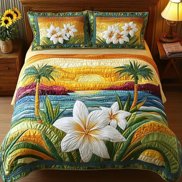 Ensemble de literie matelassé 3 pièces – Esprit Aloha