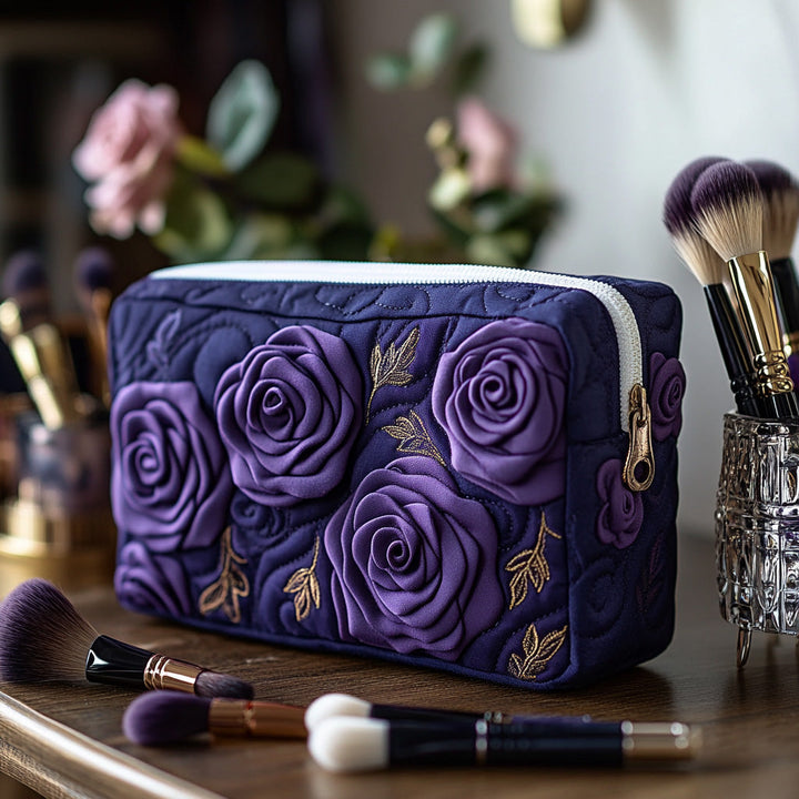 Trousse de maquillage matelassée avec fleur d'améthyste NCU0DV7738