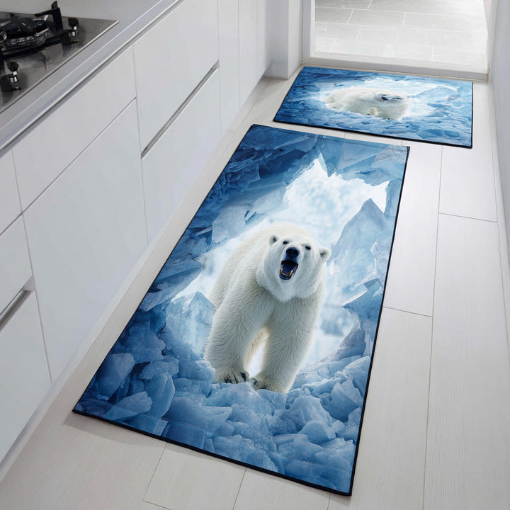 Tapis de cuisine antidérapant – Détails enneigés d'hiver NCU0TD1419