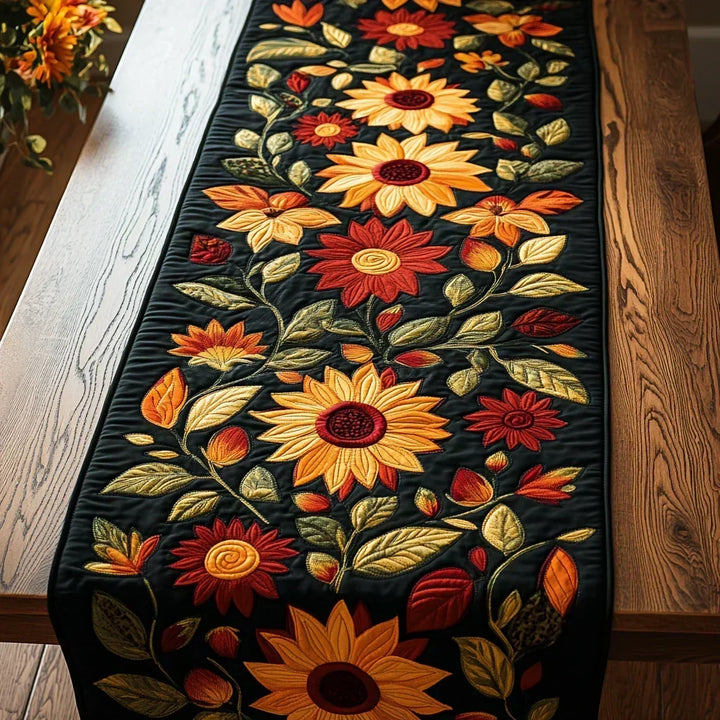 Chemin de table patchwork - Tournesols d'automne