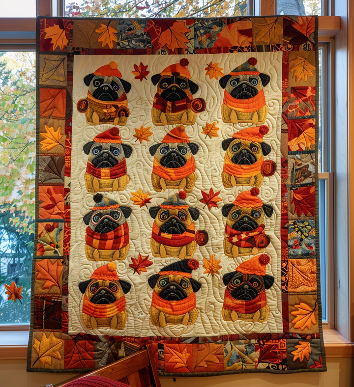 Couverture matelassée – Pugs Vibe Automne NCU0VL078