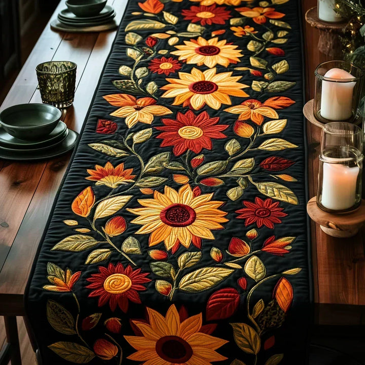 Chemin de table patchwork - Tournesols d'automne