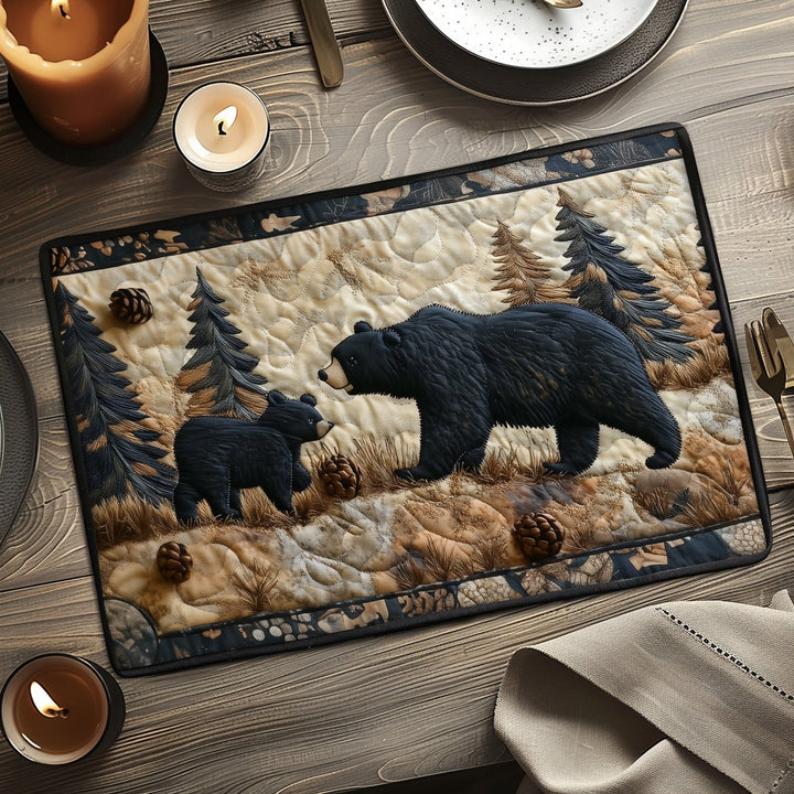 Sets de table matelassés – la famille des ours noirs NCU0DV4309