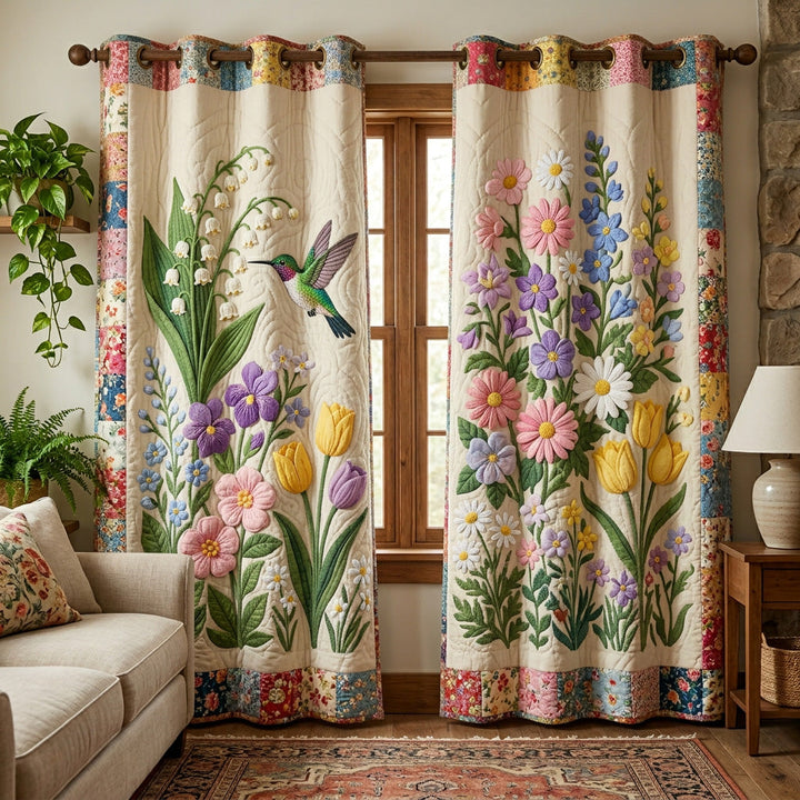 Rideaux matelassés – Jardin fleuri NCU0TV1758