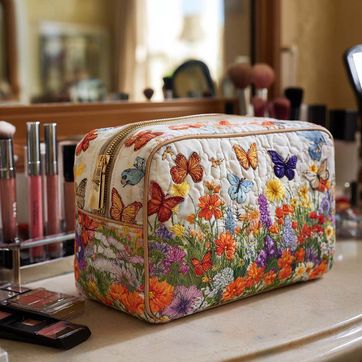 Trousse de maquillage matelassée avec jardin fleuri NCU0NT10166