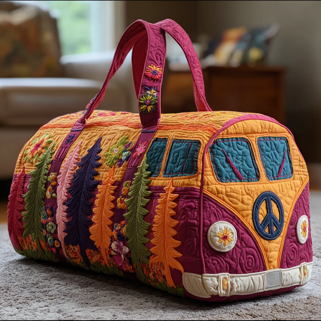 Sac de voyage matelassé – Voyage fleuri