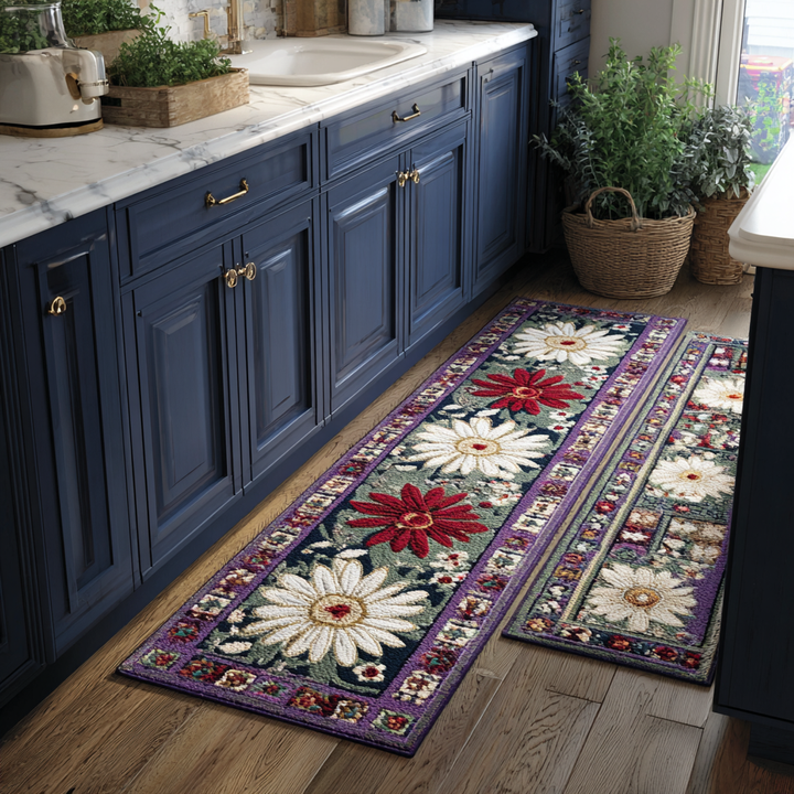 Tapis de cuisine antidérapant – Tapis de cuisine avec de délicates fleurs NCU0DK11084