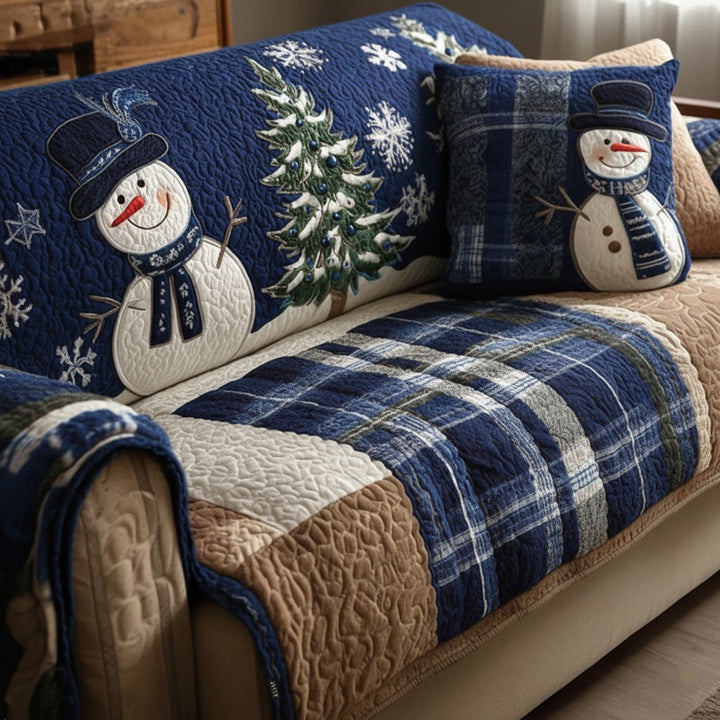 Housse de canapé matelassée – Housse de canapé matelassée bleue festive NCU0PT10338