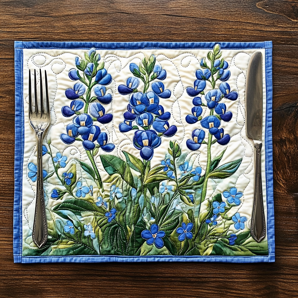 Sets de table matelassés – Serenade Bluebonnet NCU0DV4647