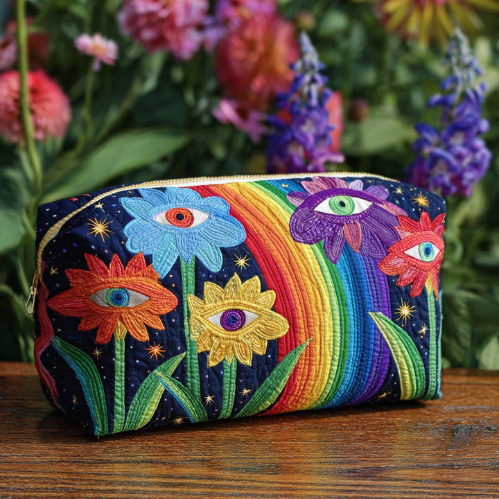 Trousse de maquillage matelassée avec des champignons Boho NCU0PT9279