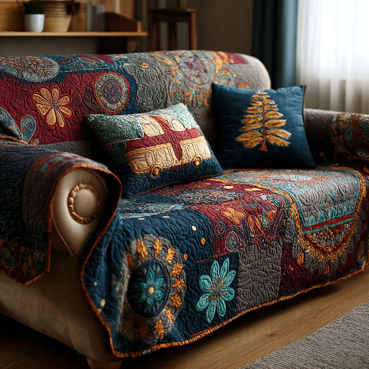 Housse de canapé matelassée – avec un délicat motif Boho NCU0PT10052