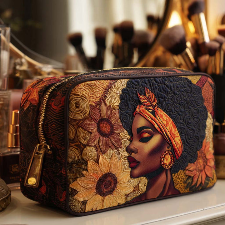Trousse de maquillage matelassée avec fleur frappante NCU0NT10371
