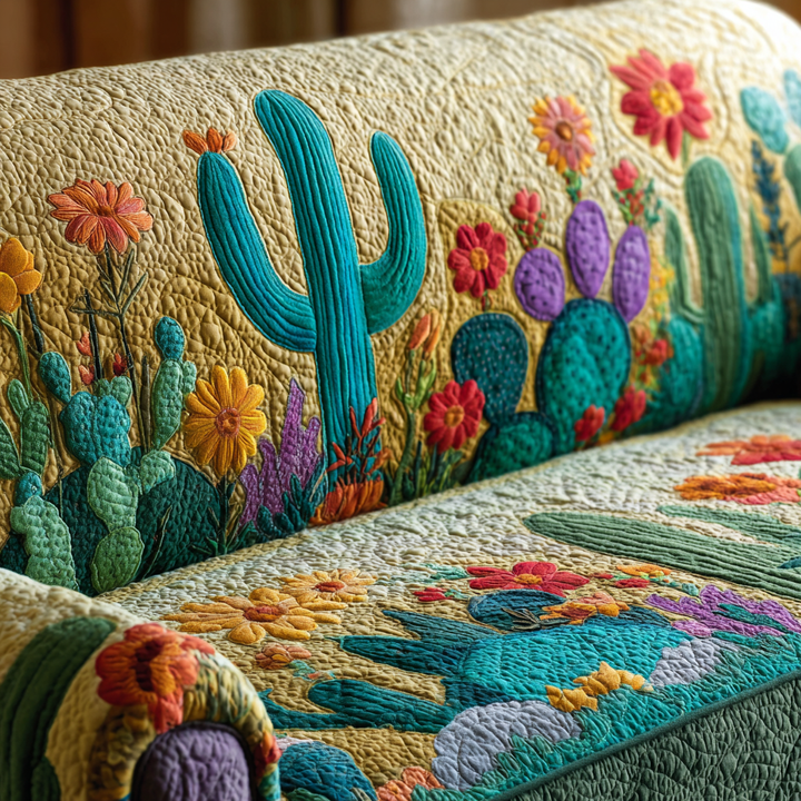 Housse de canapé matelassée – avec cactus au coucher de soleil NCU0DK10840