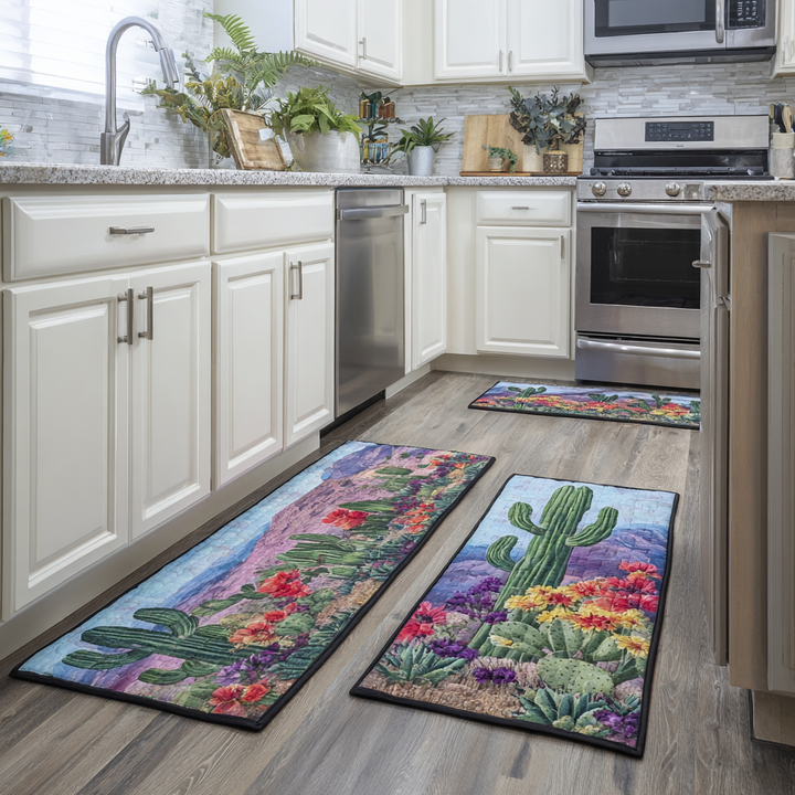 Tapis de cuisine antidérapant – Coureur de sol de cuisine Cactus et paysage désertique NCU0DK10922