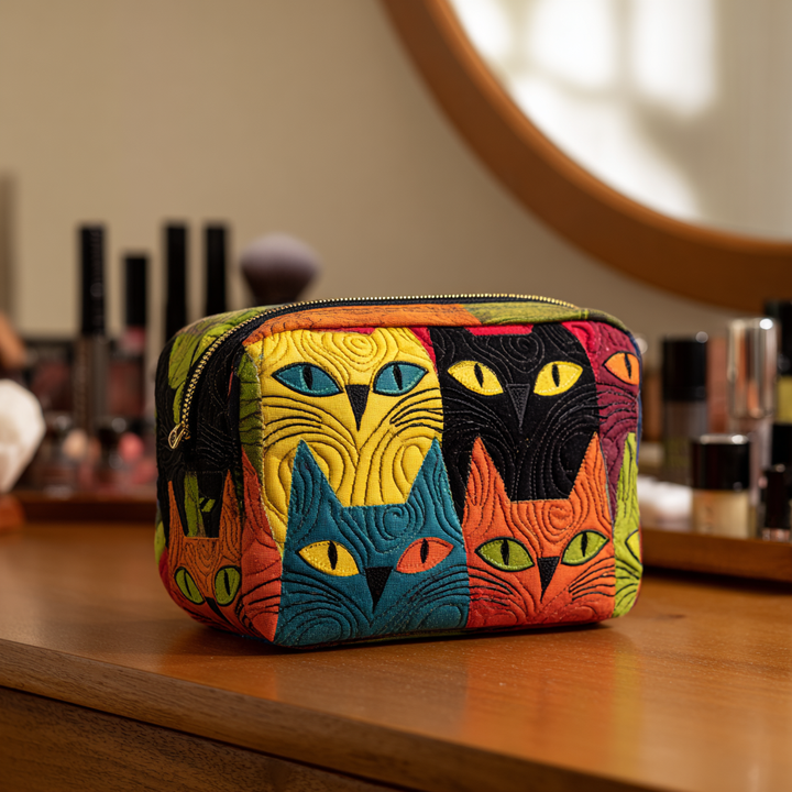 Trousse de maquillage matelassée avec chat magique NCU0DK10144