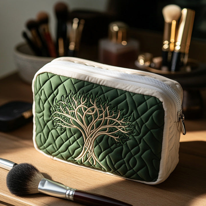 Trousse de maquillage matelassée avec racines bleu clair NCU0DV7893