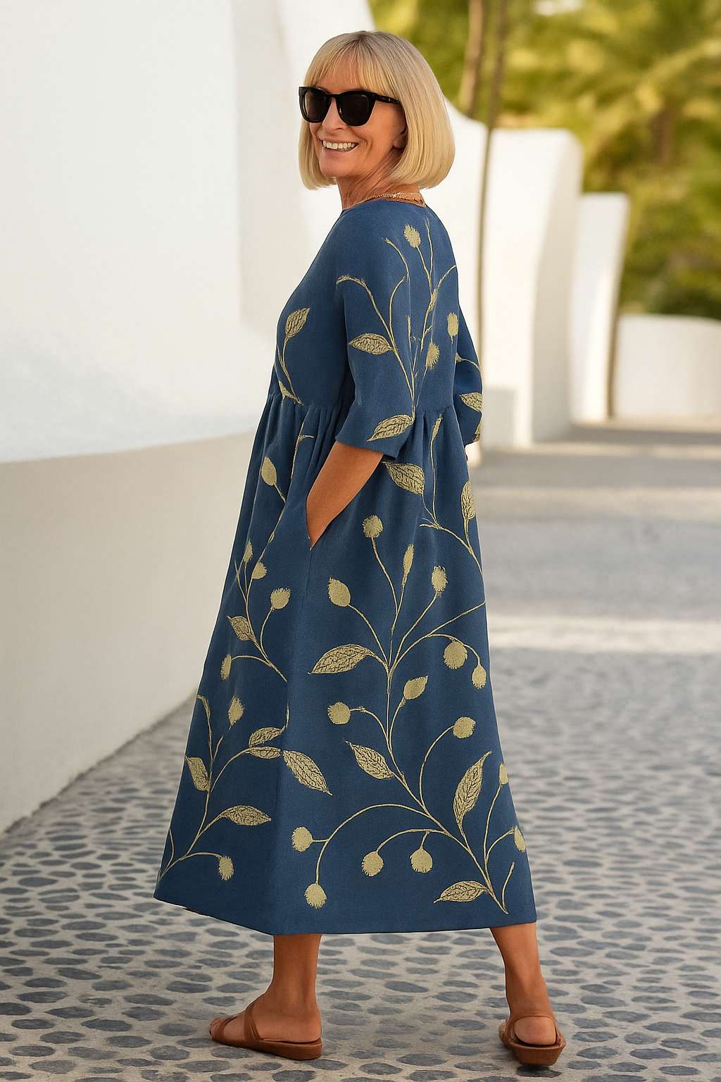 Elize - Robe Midi Décontractée - Élégance Effortless, Confort Quotidien
