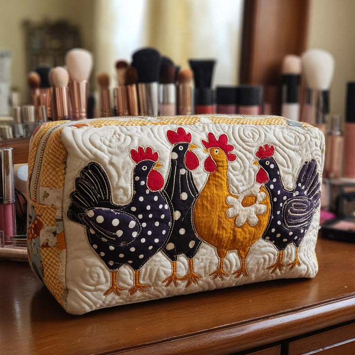 Trousse de maquillage matelassée avec poule joyeuse NCU0NT10533