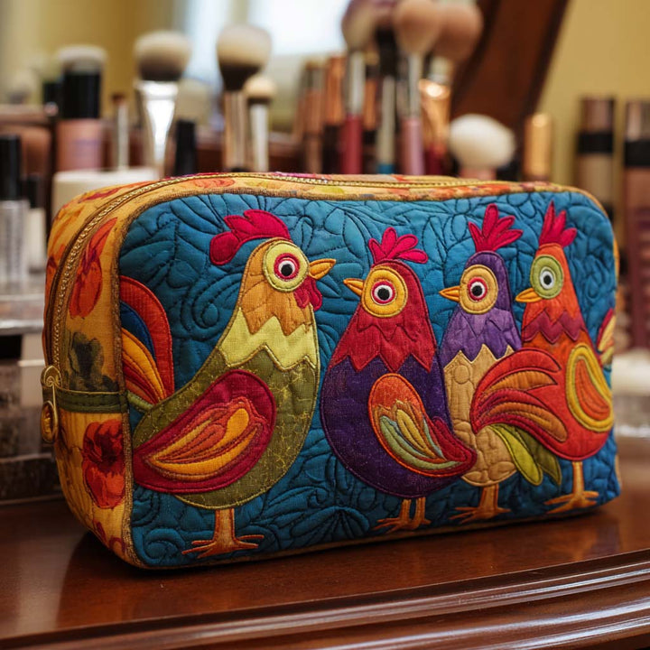 Trousse de maquillage matelassée avec mignon poulet NCU0NT10536