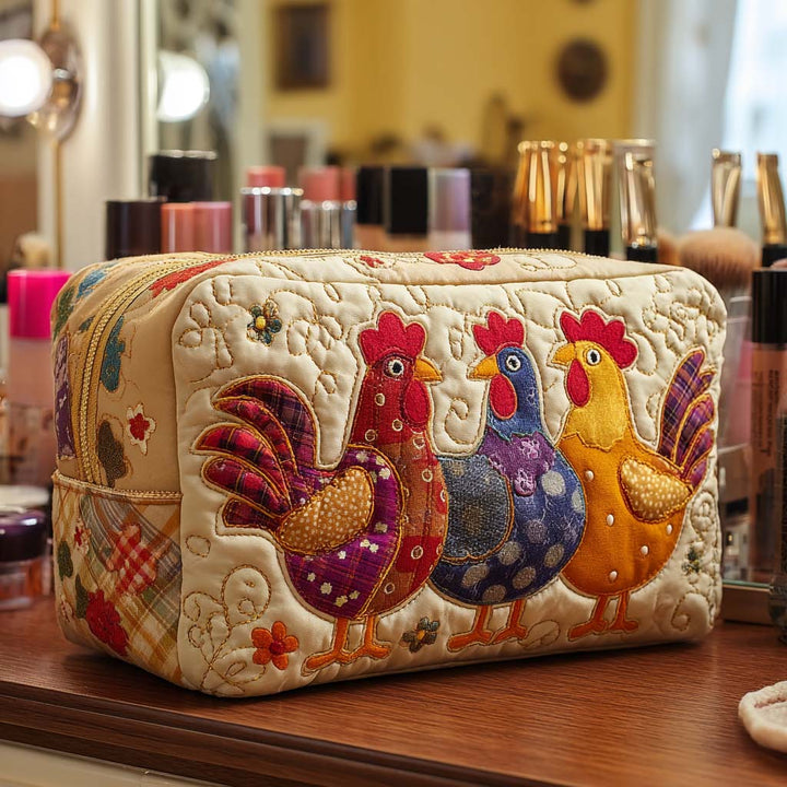 Trousse de maquillage matelassée avec poule rêveuse NCU0NT10538