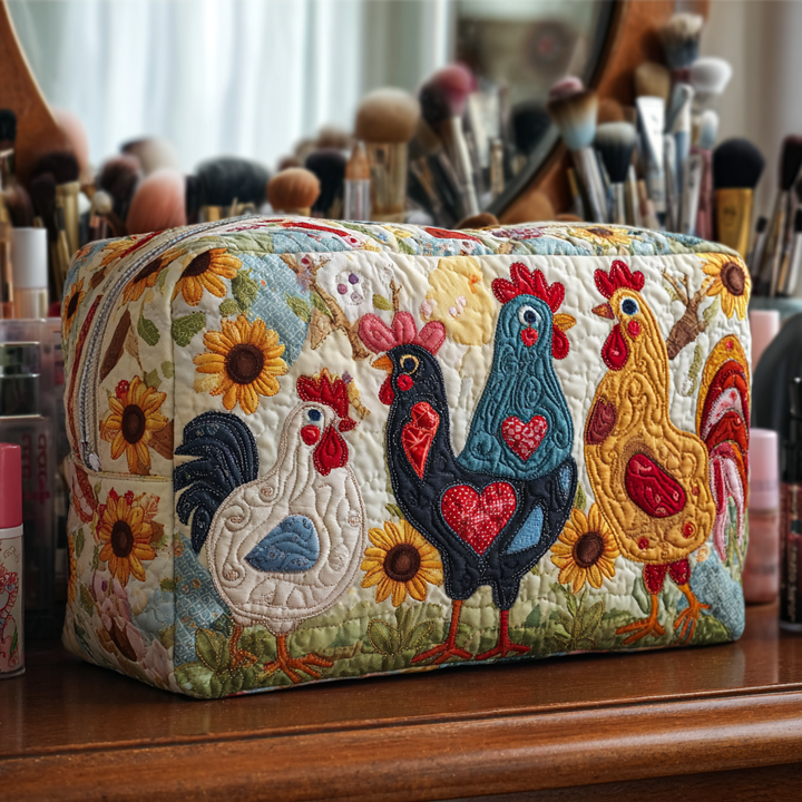 Trousse de maquillage matelassée avec des poules dans les arbres NCU0DK10290