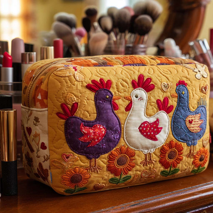 Trousse de maquillage matelassée en forme de poule NCU0NT10543