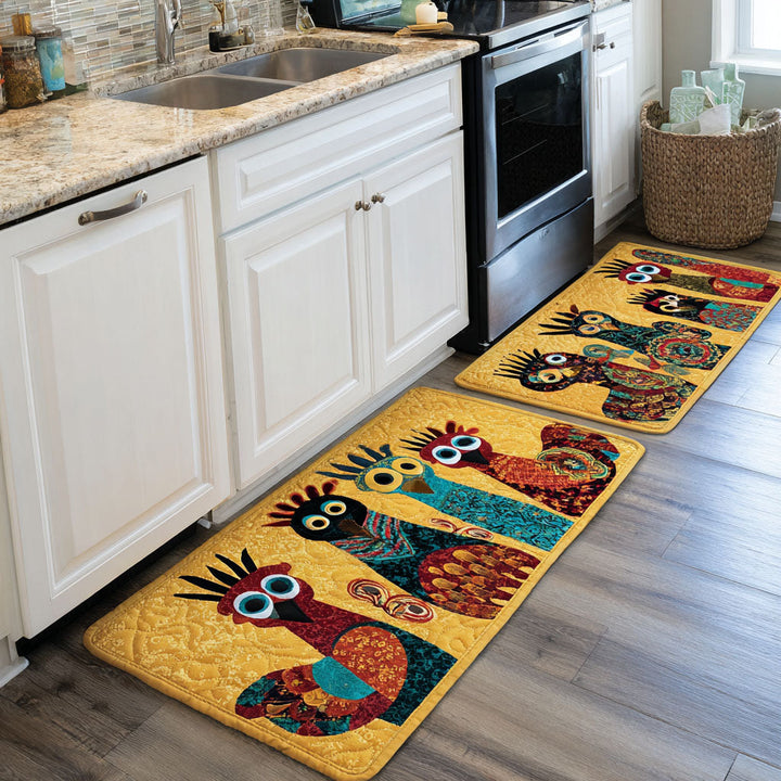 Tapis de cuisine antidérapant – Poules en style campagnard NCU0DK11800