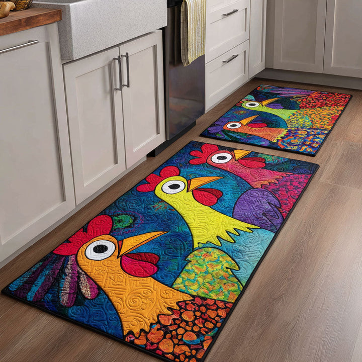 Tapis de cuisine antidérapant – poules décoratives NCU0DK11804
