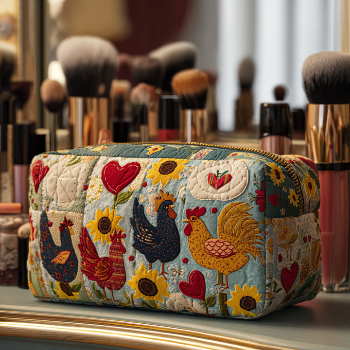 Trousse de maquillage matelassée en forme de poule NCU0DK10292