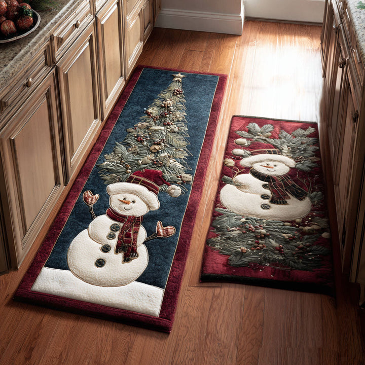 Tapis de cuisine antidérapant – Détails enneigés d'hiver NCU0PT10148