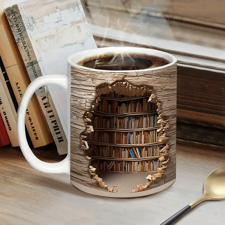 Tasse de bibliothèque charmante avec activation thermique