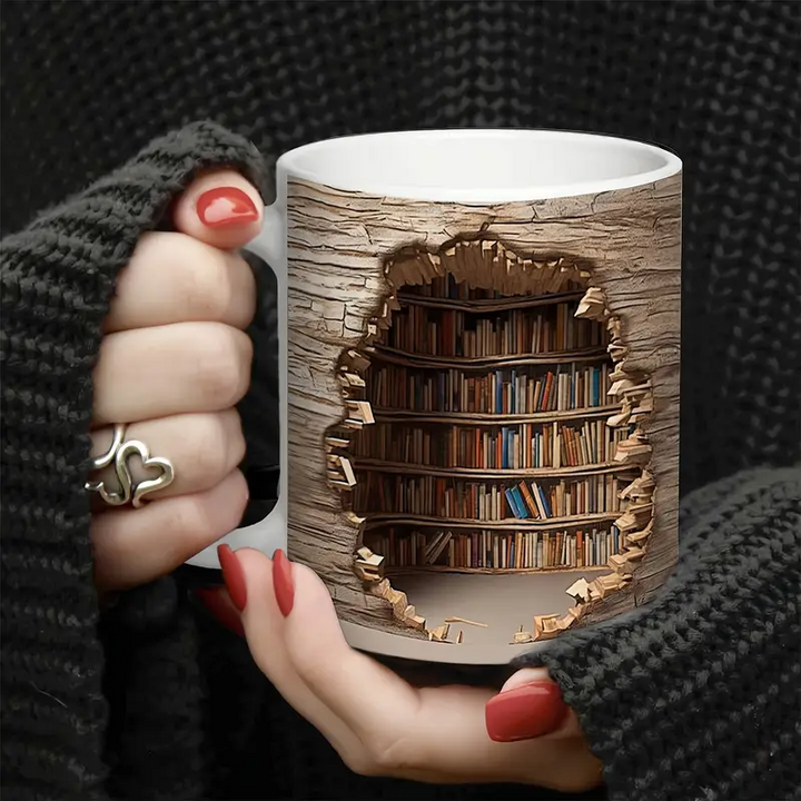 Tasse de bibliothèque charmante avec activation thermique