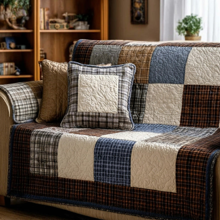 Housse de canapé matelassée – avec motif de patte de pays NCU0NT11723
