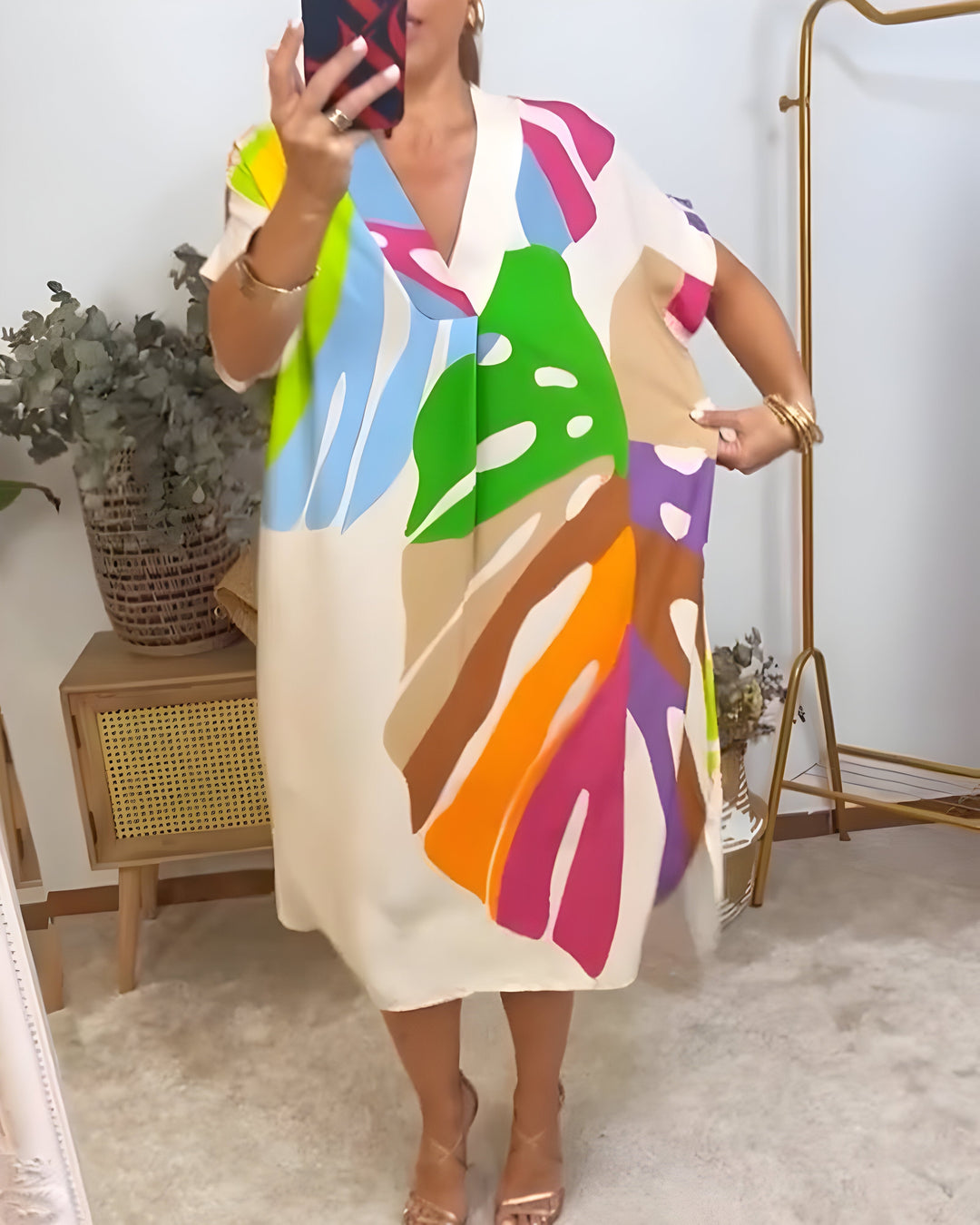 Rianna - Robe à Imprimé Abstrait
