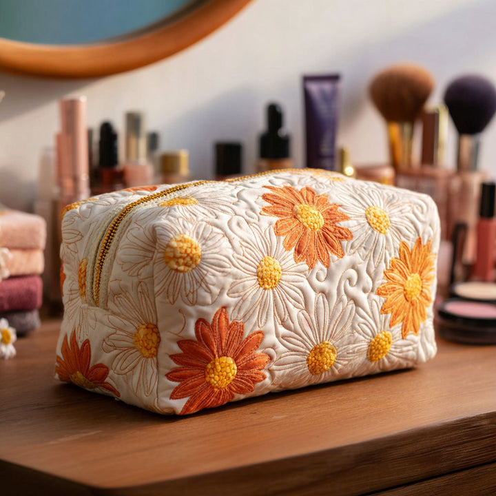 Trousse de maquillage matelassée avec motif floral NCU0PT9194