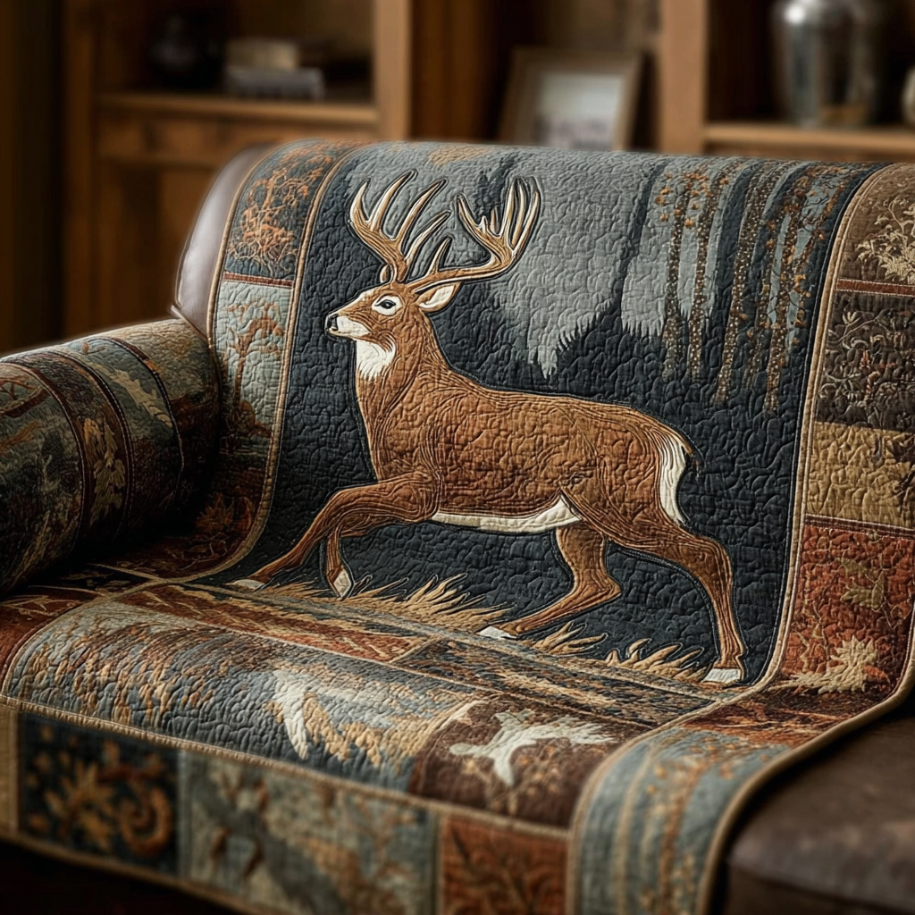 Housse de canapé matelassée – avec des cerfs NCU0VT336