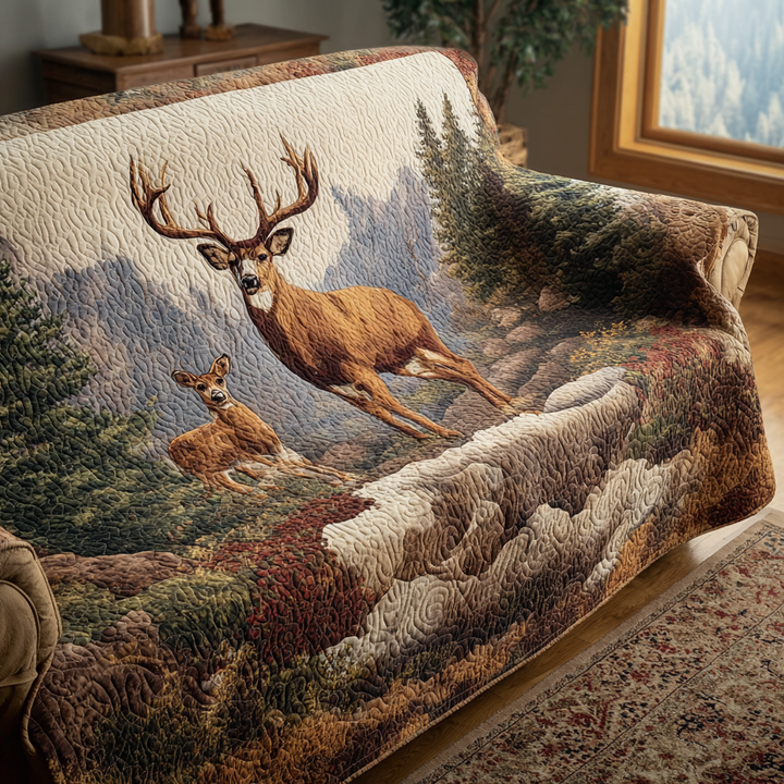 Housse de canapé matelassée – avec des cerfs NCU0VT336