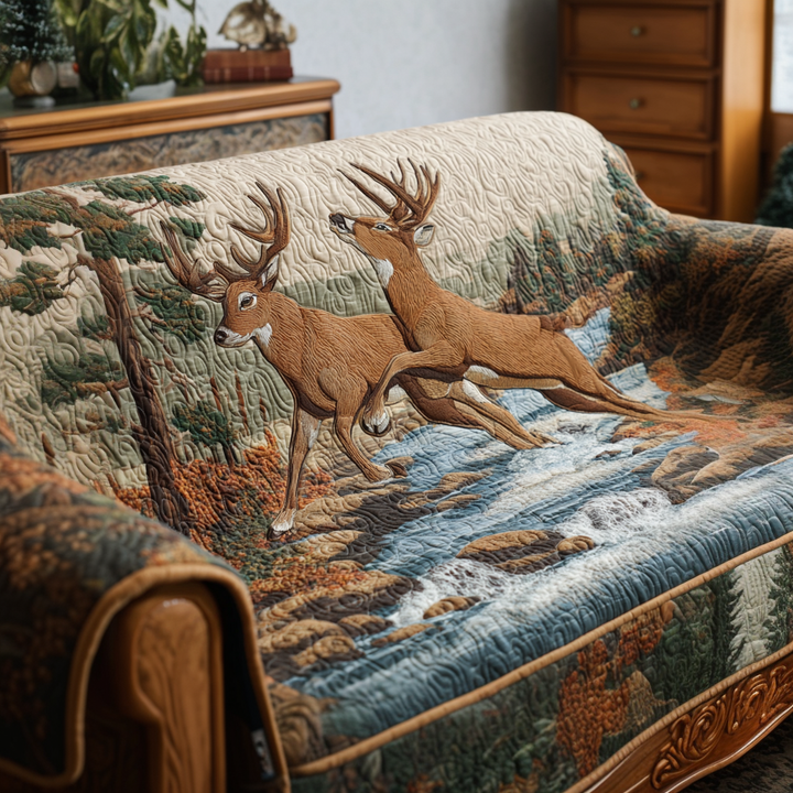 Housse de canapé matelassée – avec des cerfs NCU0VT336