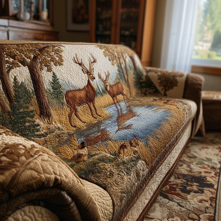 Housse de canapé matelassée – avec des cerfs dans la vallée NCU0DK10637