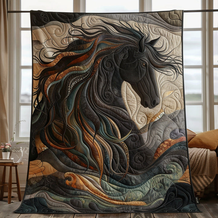 Couverture matelassée – avec design dynamique de chevaux NCU0PD178