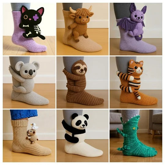 Sofía - Chaussettes rayées retroussées
