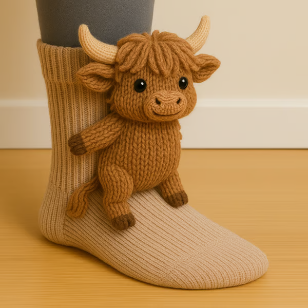 Lydia - Chaussettes avec motif de vache