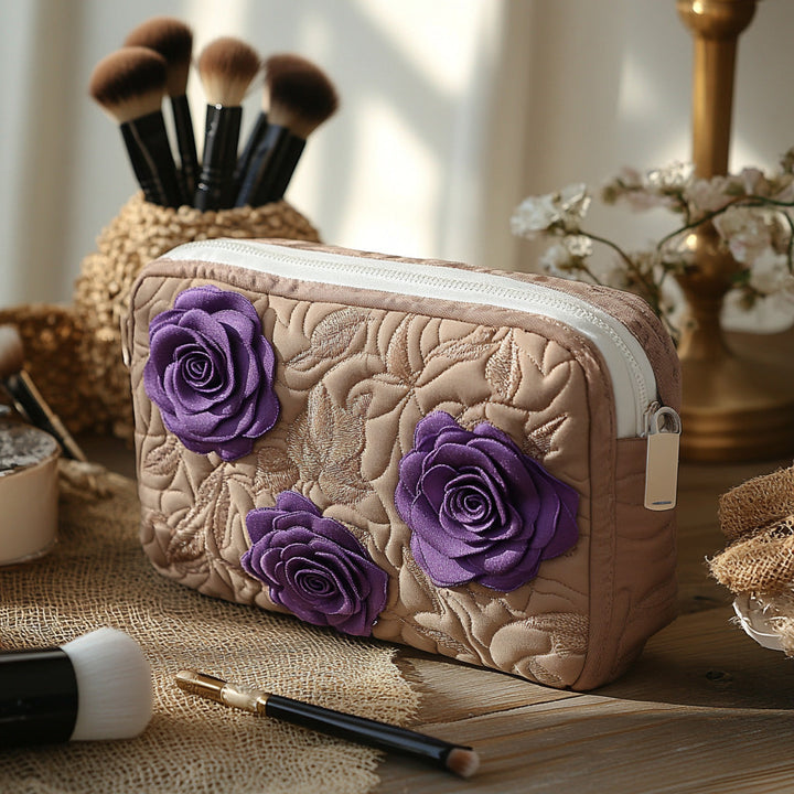 Trousse de maquillage matelassée avec rose enchantée NCU0DV7742